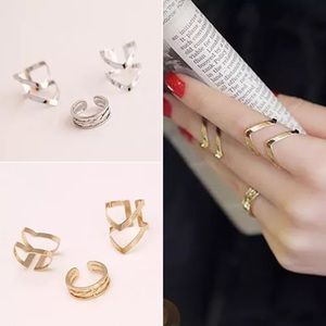3pcs Gold or Silver Stacking Midi Rings